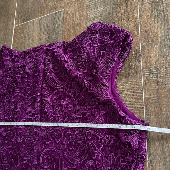 NWT Lauren Ralph Lauren Formal Sheath Lace Scalloped Hem Women's Dress Size 14 - Picture 9 of 12